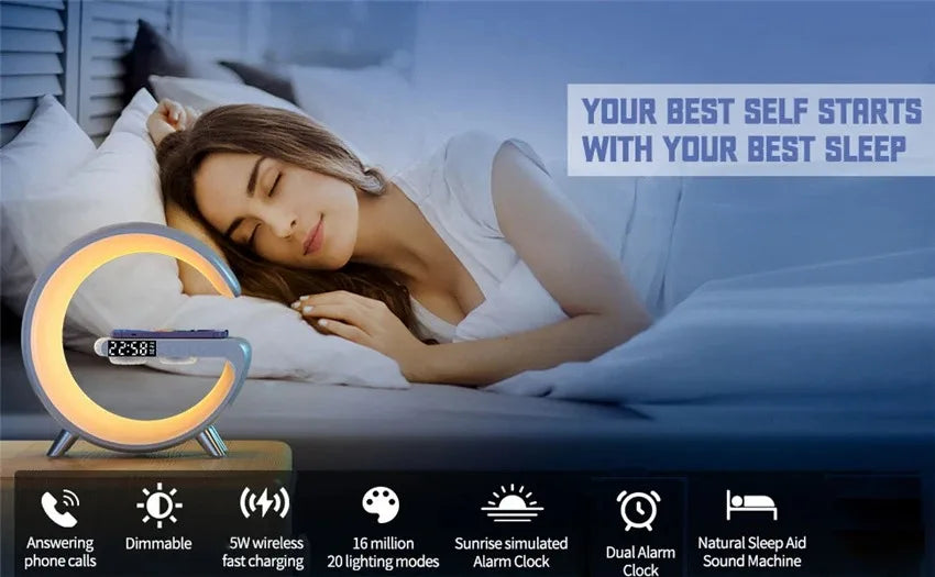 Smart Desk Lamp Wireless Charger with Audio Bluetooth Speaker