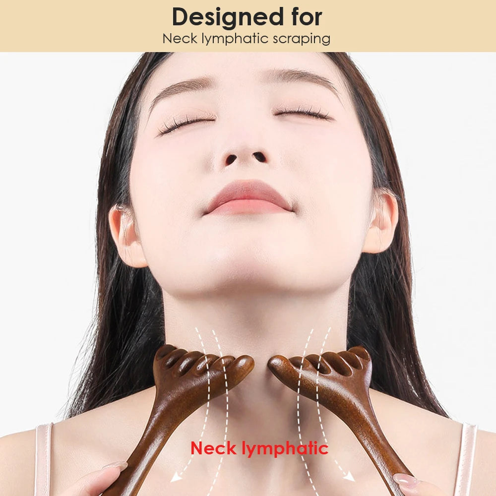 Wooden Meridian Head Massager