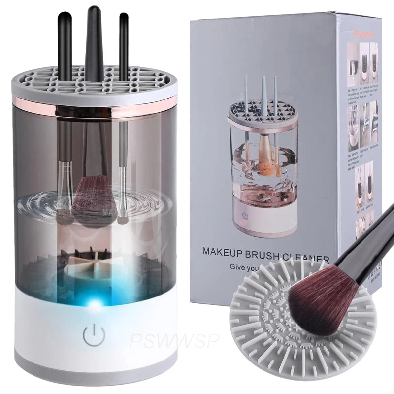 3 In 1 Electric Makeup Brush Cleaner Makeup Brushes Drying Rack Brush Holder Stand Tool Automatic Make Up Brush Cleaner Machine